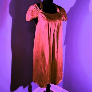 Red Silk Cap Sleeve Mini Dress